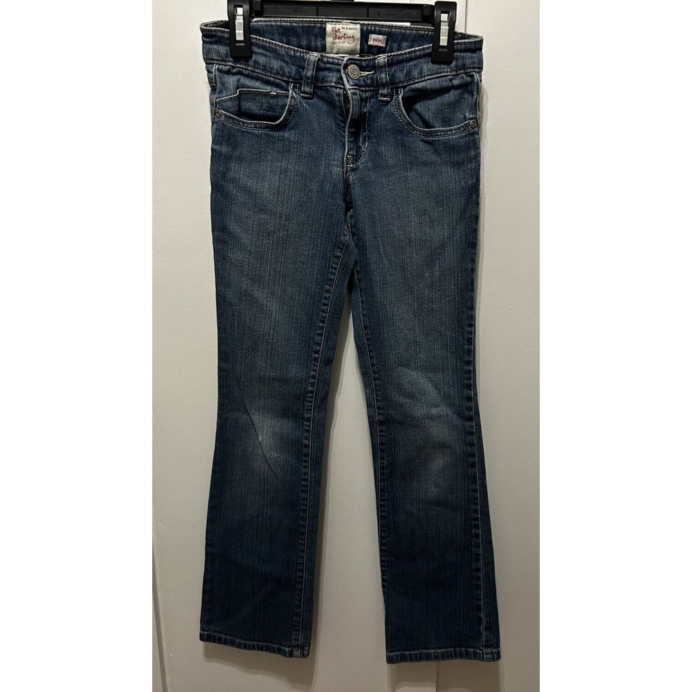 Old Navy The Darling Girls Jeans Sz 14 Slim Low‎ Rise Boot Adjustable Cotton